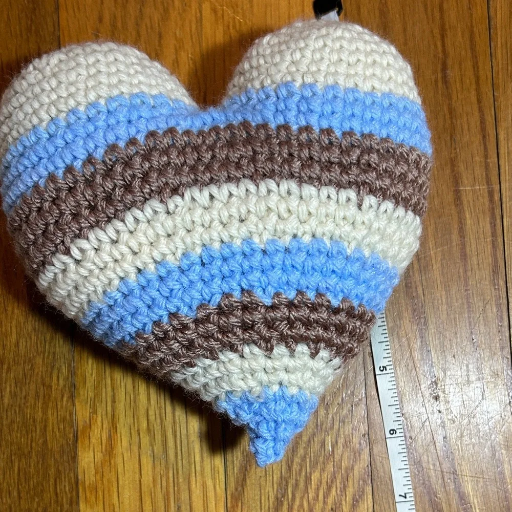 Crochet Flower and Heart Pillow Set